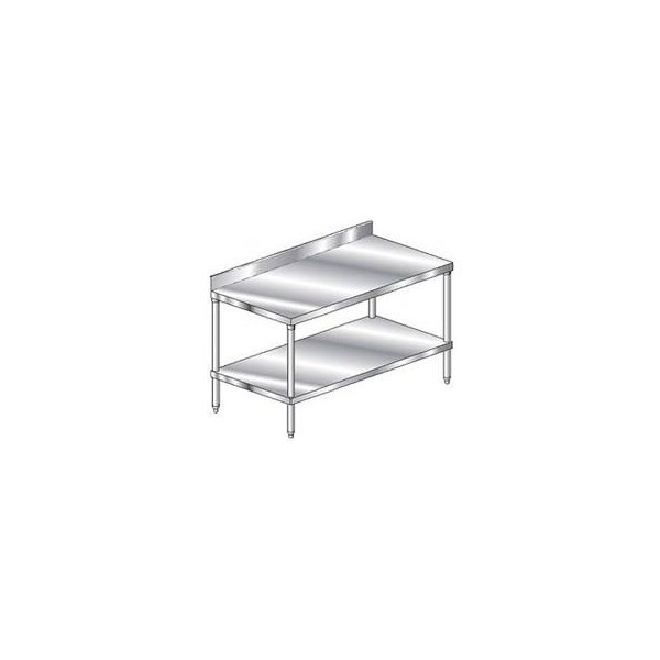 Aero Aero Manufacturing Workbench W/Undershelf, 14 Ga. 304 Series Stainless, 4" Backsplash, 84"Wx36"D 2TSB-3684 - main